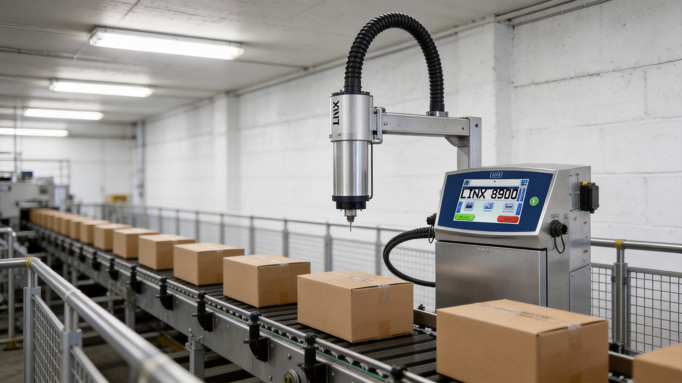 Linx 8900 CIJ printer on production line